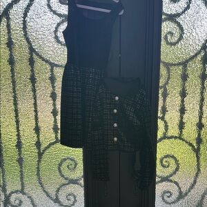 Black and White Tweed Dress with Jacket